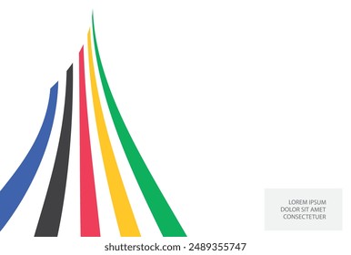 Design with colored lines. Vector graphics.