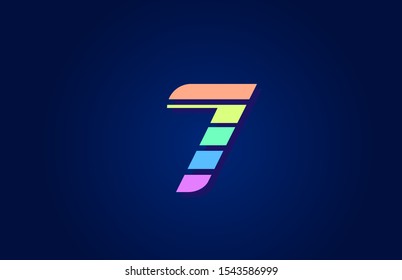 Design of colored number 7 in for company logo icon design. Usable for a company logotype or business