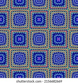The design is colorful. Abstract background of colorful square seamless patterns. Vector illustration.