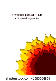 Design of colorful autumn leaves placed in a circle. Template for advertising, label, poster, brochure. Autumn paper cut. Layered illustration. Vector illustration