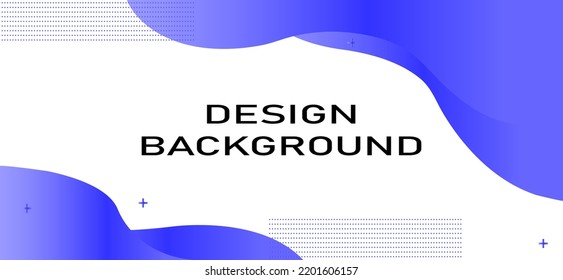 Design of a colorful banner template with gradient blue colors and fluid shapes.