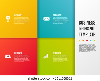 Design of colorful company infographic with icons. Vector