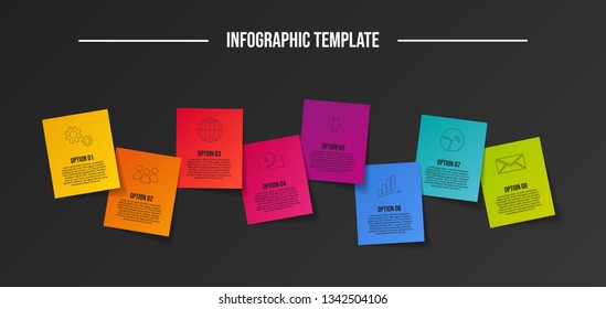 Design of colorful company infographic with icons. Vector