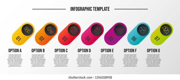 Design of colorful company infographic with icons. Vector