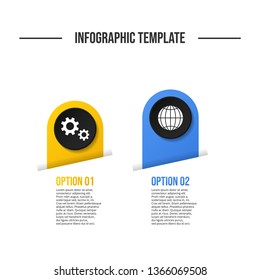 Design of colorful company infographic with icons. Vector