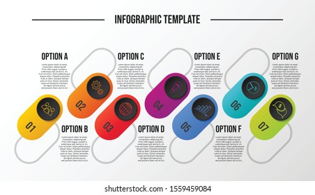 Design of colorful company infographic with icons. Vector