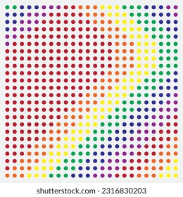 Design colorful dots in the shape of a half heart and symbolize gender diversity (LGTBQ ). 