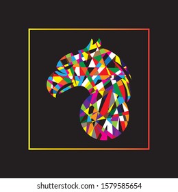 design colorful eagle with frame can be used for any design project