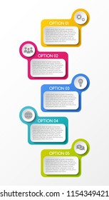 Design of colorful infographic with icons. Vector.