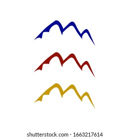 Design Colorful mountains set, on white