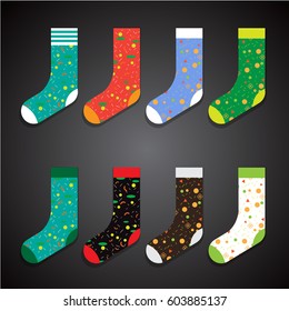 design colorful socks set vector illustration
