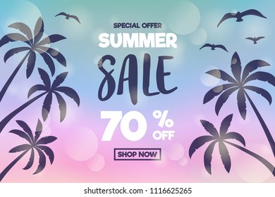 Design of colourful poster for Summer Sale. Vector.