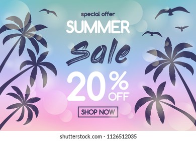 Design of colourful poster for Summer Sale. Vector.