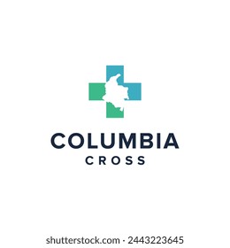 combinación de diseño entre el mapa de columbia y medical cross para la industria de la salud