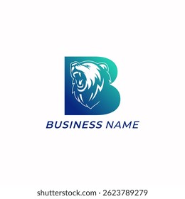 design combine grizzly bear and letter B