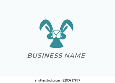 diseño combinar sombrero de logotipo y conejo