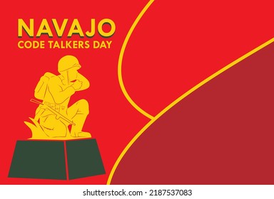 design commemorates August 14th Navajo Code Speaker Day. A code talkers is a person employed by the military during times of war to use a lesser known language as a means of covert communication