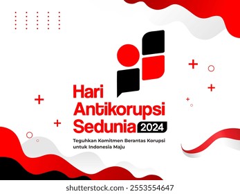 Design commemorating world anti-corruption day HAKORDIA December 9th. in Indonesia 2024. vector design with blank background for banner