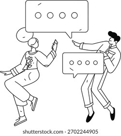 Design comunicação bate-papo diálogo discussão mensagem pessoas balão fala balão falando vetor ilustração verctor arte ilustração png