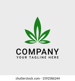 Design Company Business Logo With Natural Green Leaf Icon