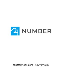 Design company logo number 24 and square shape. Stylish and modern vector template.