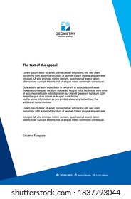 Design of the company's letterhead