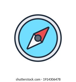 The design of the  compass user interface flat outline color icon pack vector illustration, this vector is suitable for icons, logos, illustrations, stickers, books, covers, etc.
