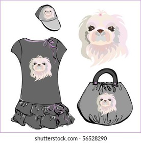 design of the complete set of clothes,bag.eps10