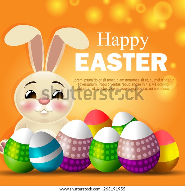 Design Composition On Theme Easter Bunny Stock Vector Royalty