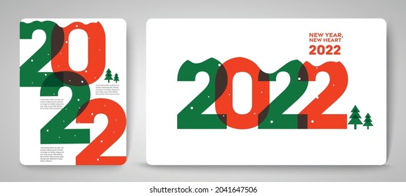 Design concept of 2022 Happy New Year, Merry Christmas. Templates with typography logo 2022 for celebration, Trendy backgrounds for branding, banner, cover, card, social media, poster, Vector EPS.10
