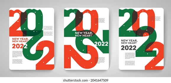 Design concept of 2022 Happy New Year, Merry Christmas. Templates with typography logo 2022 for celebration, Trendy backgrounds for branding, banner, cover, card, social media, poster, Vector EPS.10