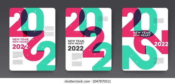 Design concept of 2022 Happy New Year, Merry Christmas. Templates with typography logo 2022 for celebration, Trendy backgrounds for branding, banner, cover, card, social media, poster, Vector EPS.10