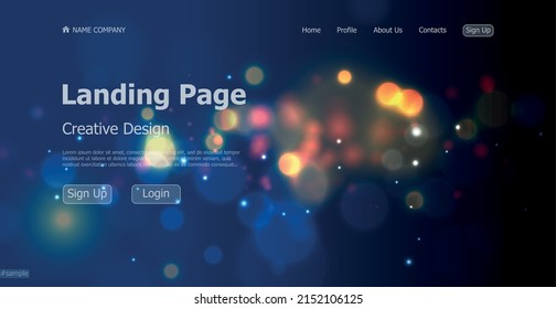 Design concept abstract bokeh background landing page website - Vector illustration