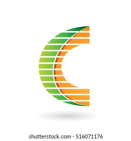Design Concept of a Abstract Icon of Letter C, Vector Illustration