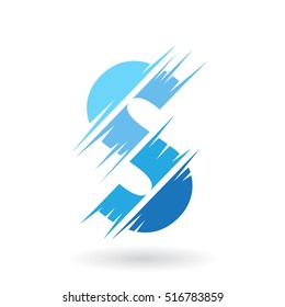 Design Concept of an Abstract Icon of Letter S, Vector Illustration