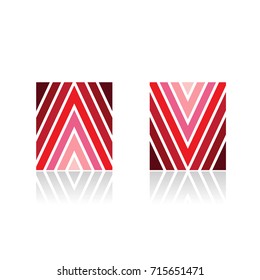 Design Concept of Arrow Shaped A and V Line Icons, Vector Illustration Isolated on a White Background