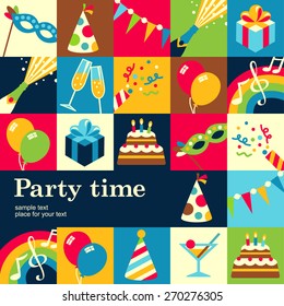 Design concept of background for fun party. Template of card