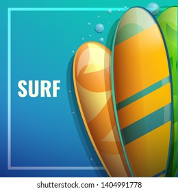 design concept banner on the theme of surfing, vector illustration
