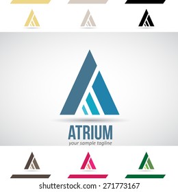 Design Concept of Blue, Green and Magenta Stock Logos Icons and Shapes of Letter A, Vector Illustration 