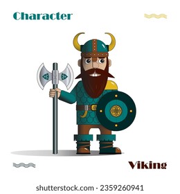 Design concept of the Character for the coffee packaging pouch of the "Viking Coffee" brand