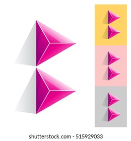 Design Concept of a Colorful Abstract Icon of Letter B, Vector Illustration