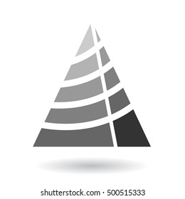Diseño Concepto de un colorido Abstracto Icono Triangular de la letra A, Ilustración vectorial