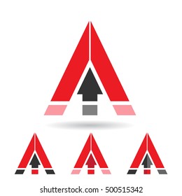 Diseño Concepto de un colorido Abstracto Icono Triangular de la letra A, Ilustración vectorial