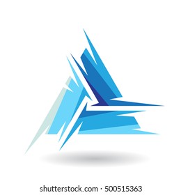 Design Concept of a Colorful Abstract Triangular Icon of Letter A, Vector Illustration
