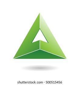 Design Concept of a Colorful Abstract Triangular Icon of Letter A, Vector Illustration