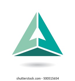 Design Concept of a Colorful Abstract Triangular Icon of Letter A, Vector Illustration