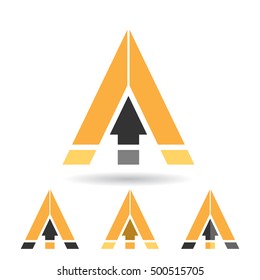 Design Concept of a Colorful Abstract Triangular Icon of Letter A, Vector Illustration