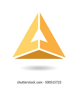 Diseño Concepto de un colorido Abstracto Icono Triangular de la letra A, Ilustración vectorial