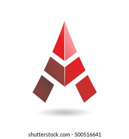 Design Concept of a Colorful Abstract Triangular Icon of Letter A, Vector Illustration