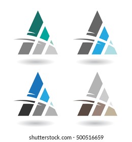 Design Concept of a Colorful Abstract Triangular Icon of Letter A, Vector Illustration